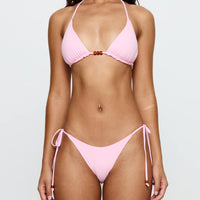Nevaeh Beaded Triangle Bikini Top Pink