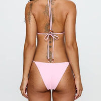 Nevaeh Beaded Triangle Bikini Top Pink