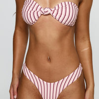 Nevaeh High Cut Bikini Bottoms Pale Pink Stripe