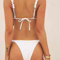 Dazzler Triangle Bikini Top White