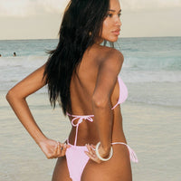 Saide Triangle Bikini Top Pink Stripe
