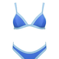 Amiri Contrast Triangle Bikini Top Blue