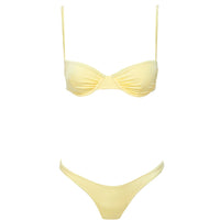 Sadley Underwire Shine Bikini Top Lemon