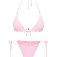 Saide Triangle Bikini Top Pink Stripe