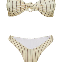 Tamrali Bandeau Bikini Top Yellow Stripe