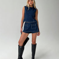 Countryside Skort Blue Denim