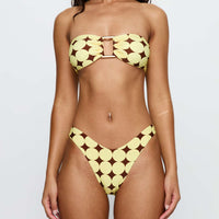 Calbira Cheeky Bikini Bottoms Yellow Geo