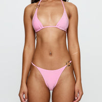 Aimi Glitter Triangle Bikini Top Pink