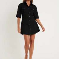 Kaneisha Denim Dress Black - FINAL SALE