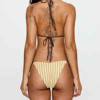 Glora Tie Side Bikini Bottom Yellow Stripe
