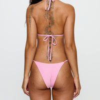 Aimi Glitter Tie Side Bikini Bottoms Pink