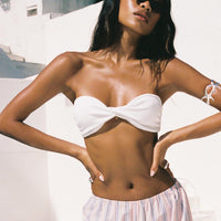 Keep Your Cool Strapless Bikini Top White