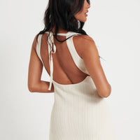 Peyton Ribbed Mini Dress Cream