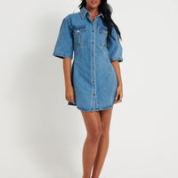 Kaneisha Denim Dress Light Blue - FINAL SALE