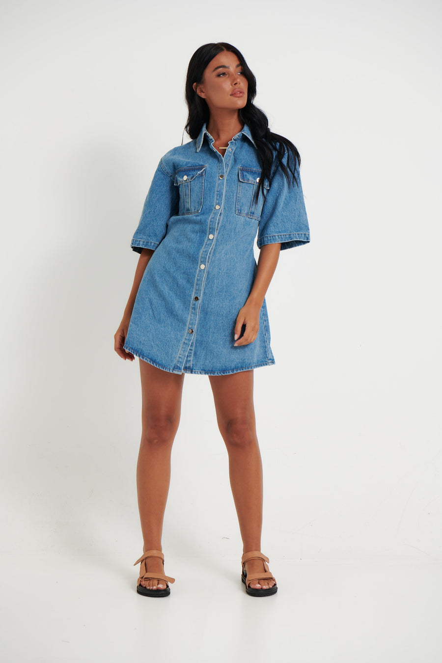 Kaneisha Denim Dress Light Blue - FINAL SALE