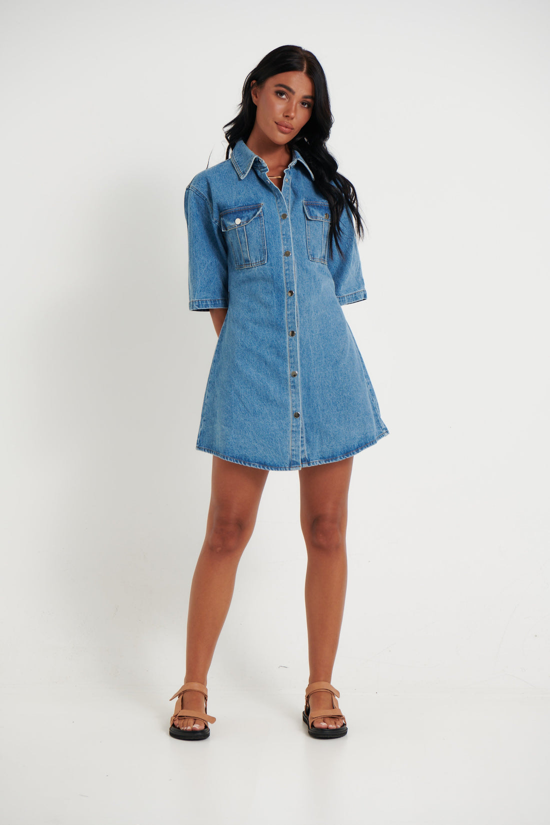 Kaneisha Denim Dress Light Blue - FINAL SALE