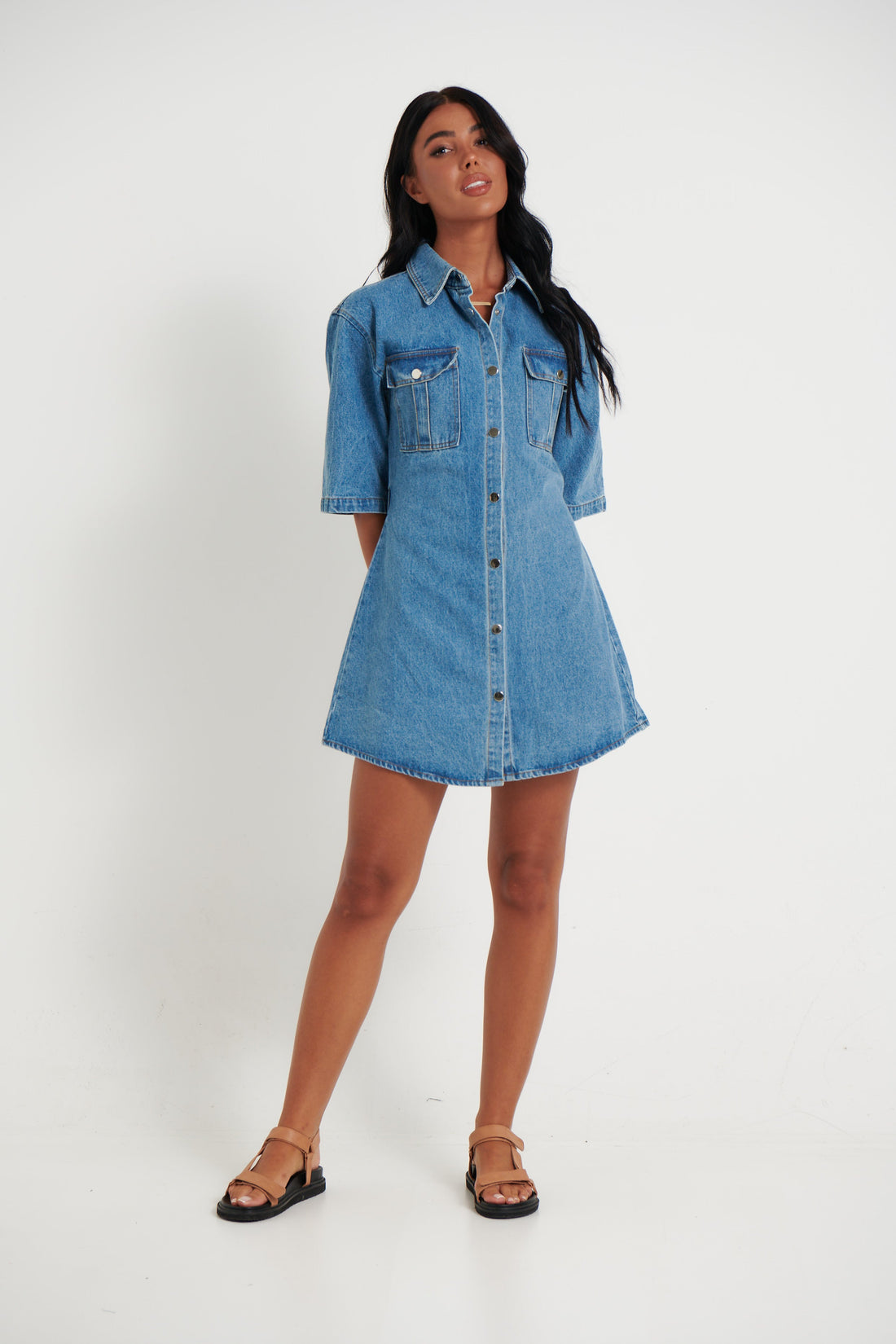 Kaneisha Denim Dress Light Blue - FINAL SALE