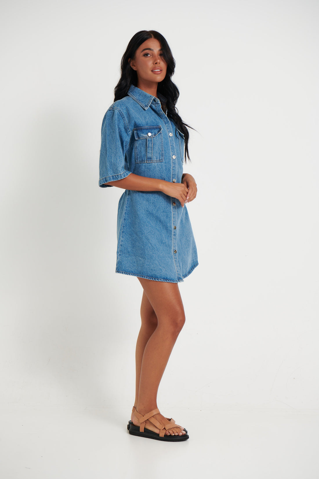 Kaneisha Denim Dress Light Blue - FINAL SALE