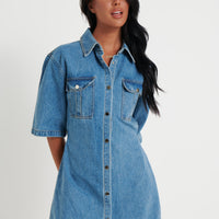 Kaneisha Denim Dress Light Blue - FINAL SALE