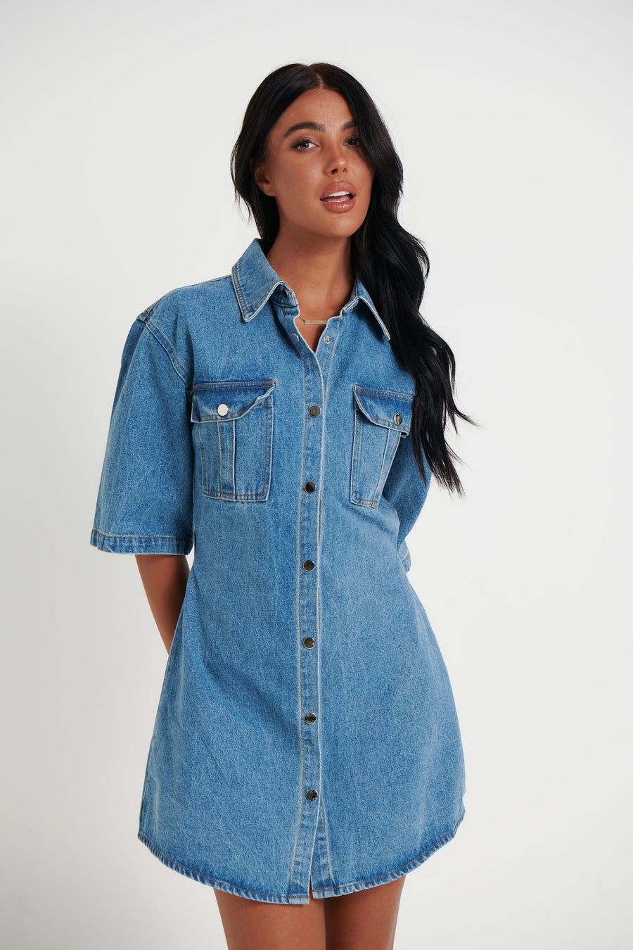 Kaneisha Denim Dress Light Blue - FINAL SALE