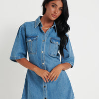 Kaneisha Denim Dress Light Blue - FINAL SALE