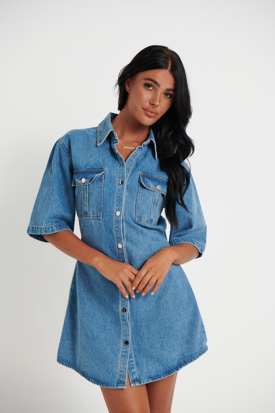 Kaneisha Denim Dress Light Blue - FINAL SALE