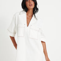 Tara Mini Dress White - FINAL SALE