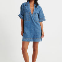 Rhythm Mini Denim Dress Indigo