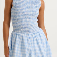 Charlotte Bubble Dress Blue Gingham - FINAL SALE