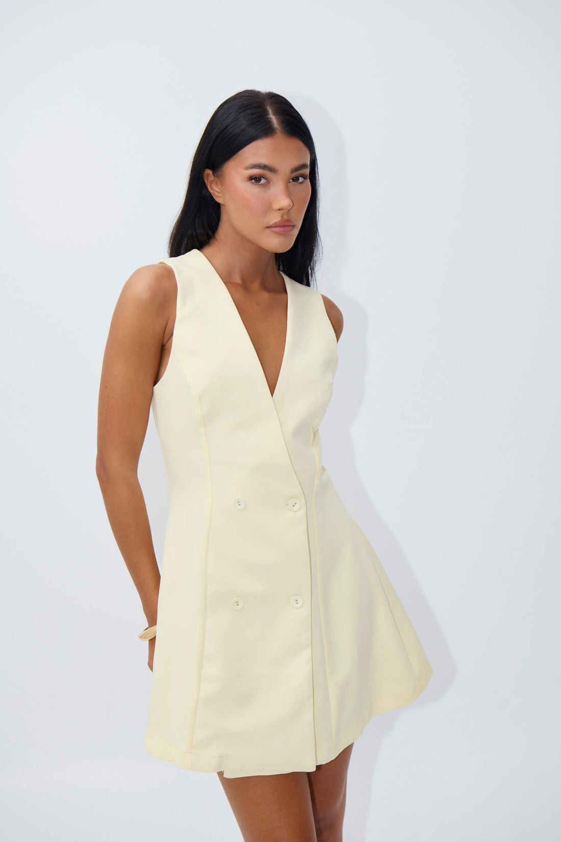 Poet Mini Dress Butter - FINAL SALE