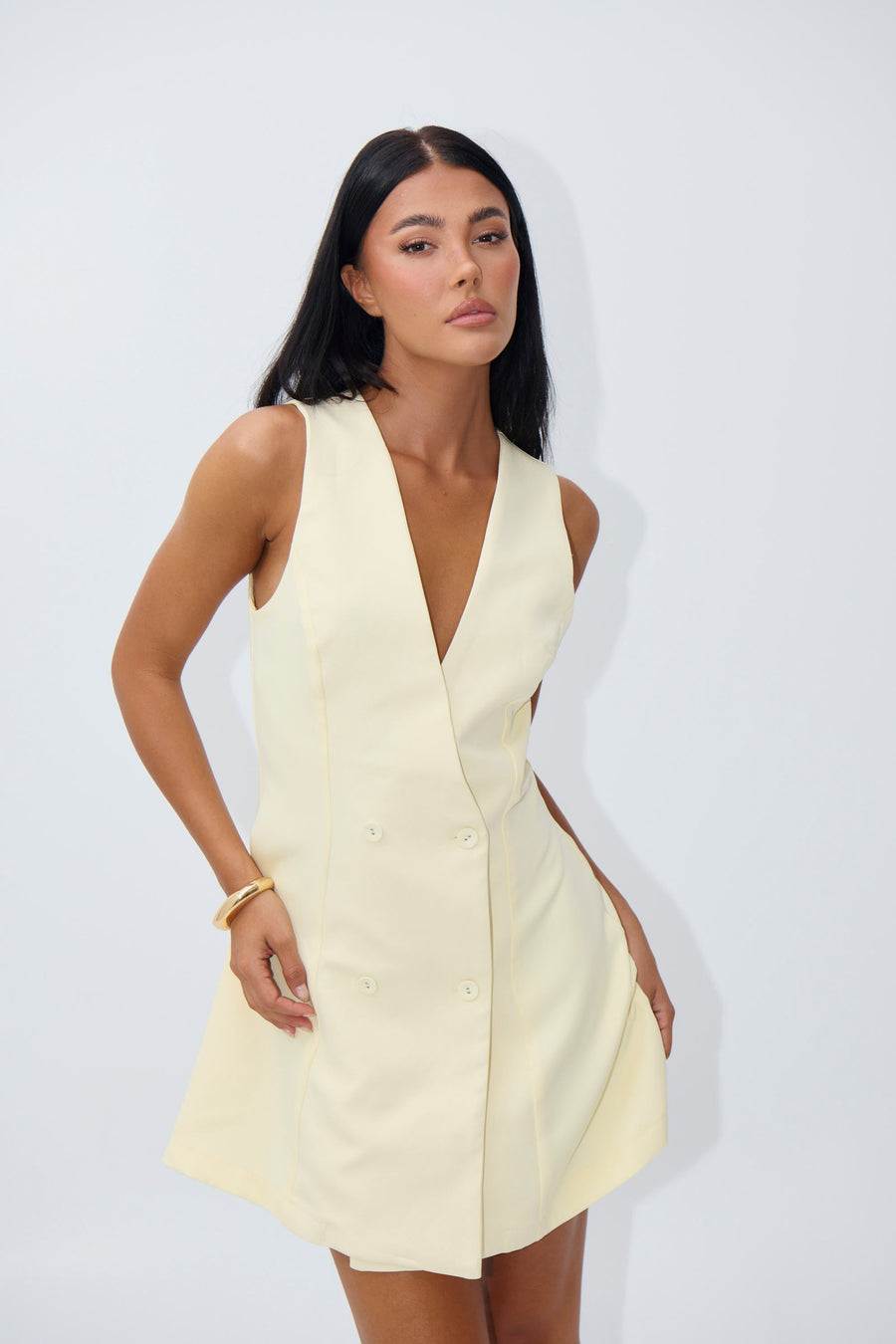 Poet Mini Dress Butter - FINAL SALE