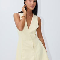 Poet Mini Dress Butter - FINAL SALE