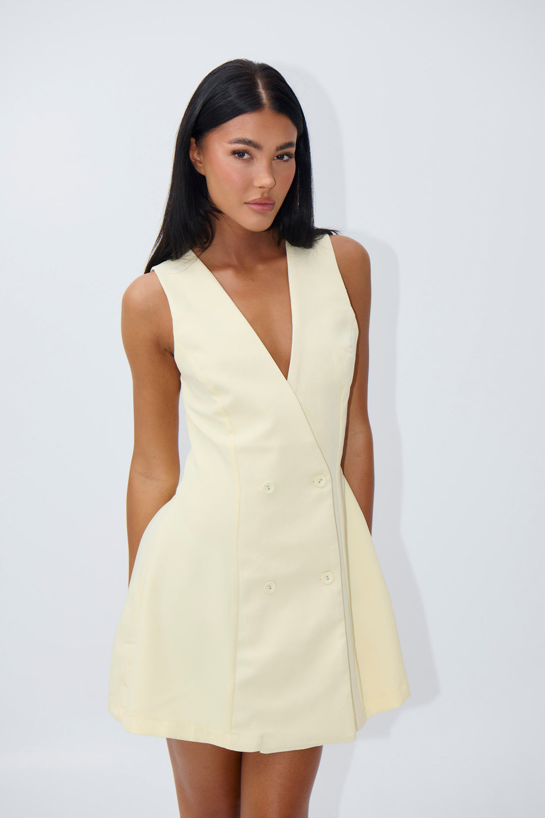 Poet Mini Dress Butter - FINAL SALE
