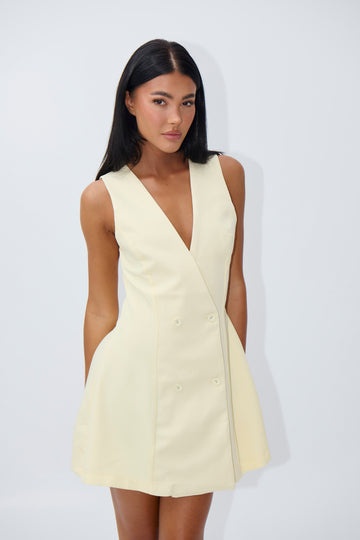 Poet Mini Dress Butter - FINAL SALE