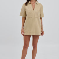 Tara Mini Dress Stone - FINAL SALE