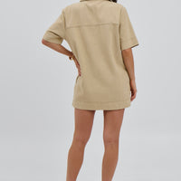 Tara Mini Dress Stone - FINAL SALE