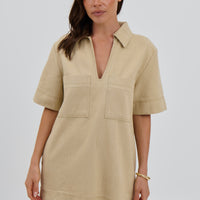 Tara Mini Dress Stone - FINAL SALE