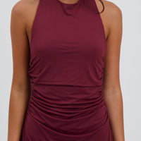 Phoenix Mini Dress Wine - FINAL SALE