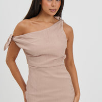 Nellie Mini Dress Ribbed Mocha