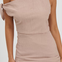 Nellie Mini Dress Ribbed Mocha