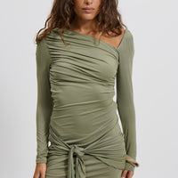 Tuscany Mini Dress Khaki - FINAL SALE