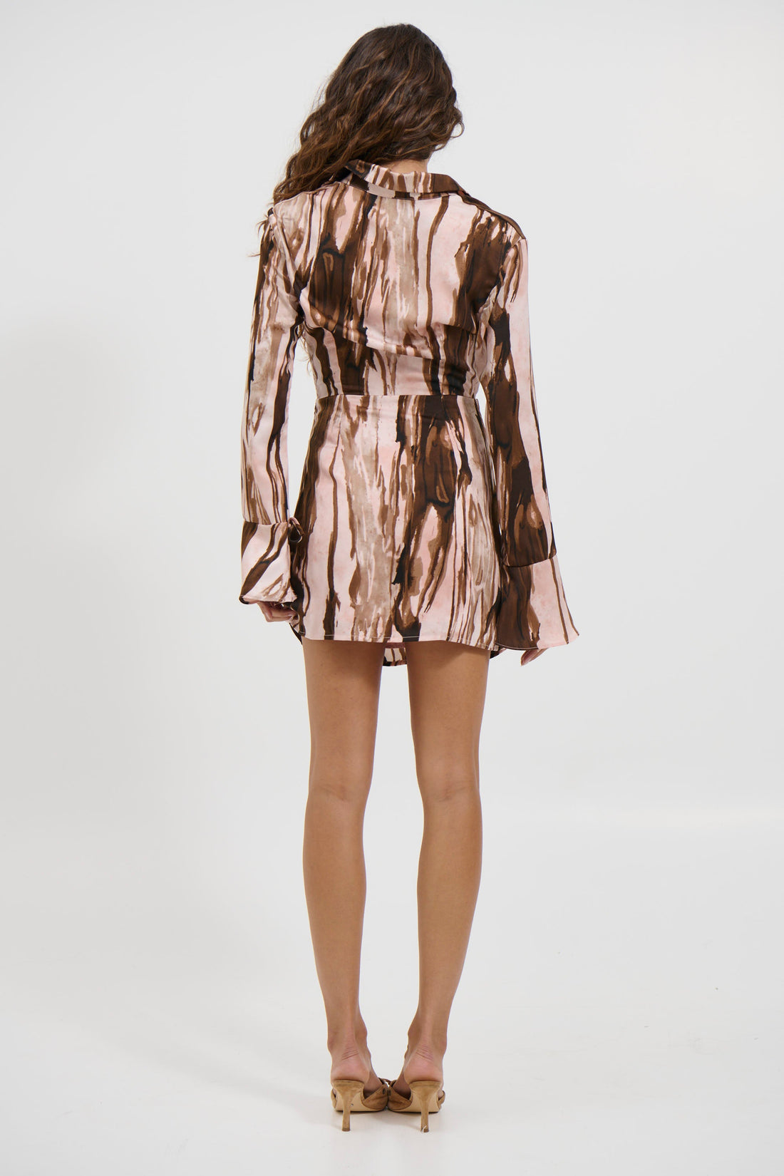 Casey Mini Dress Pink/Brown