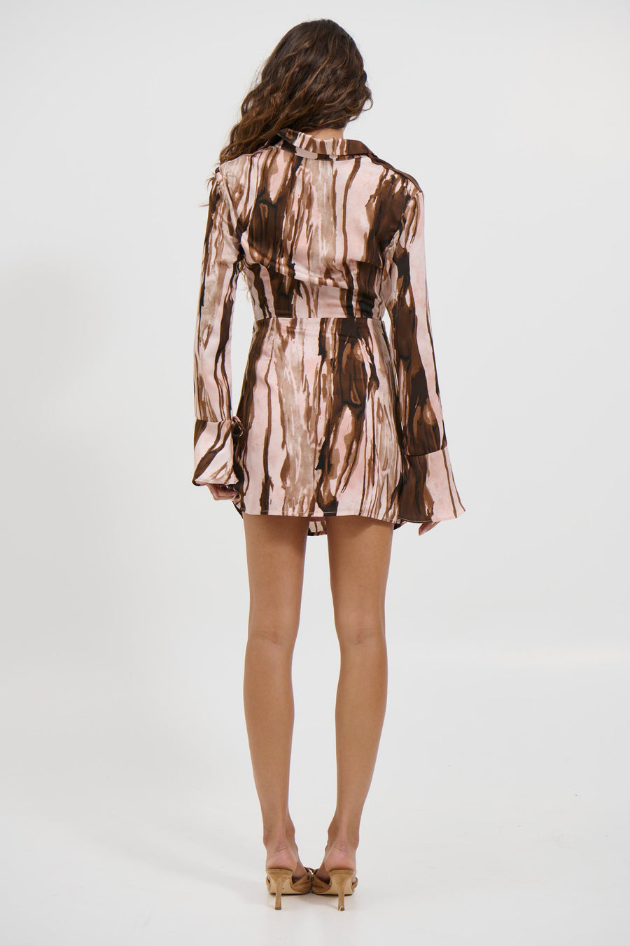 Casey Mini Dress Pink/Brown