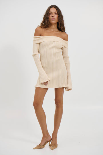 Arianna Mini Dress Beige - FINAL SALE