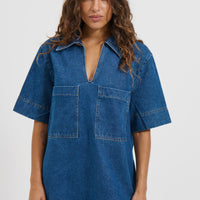 Tara Mini Dress Denim - FINAL SALE