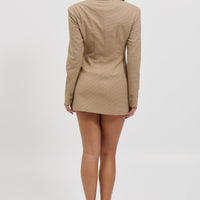 Cheri Mini Dress Tan Plaid