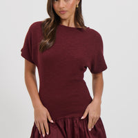 Shelly Mini Dress Wine