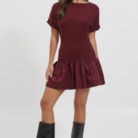 Shelly Mini Dress Wine