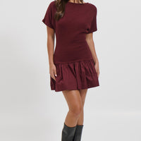 Shelly Mini Dress Wine