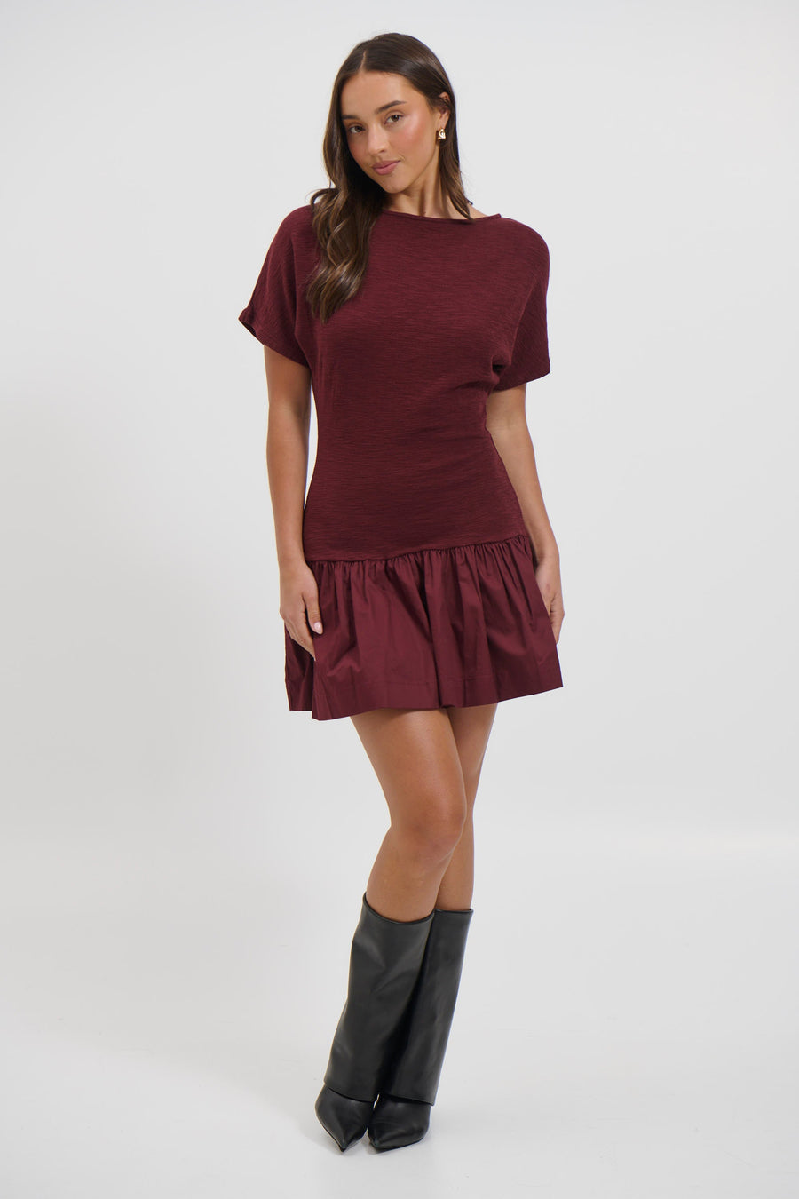Shelly Mini Dress Wine